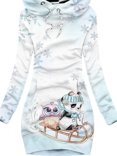 Women's Winter Cute Snowflake Owl Snowflake Casual Sweater