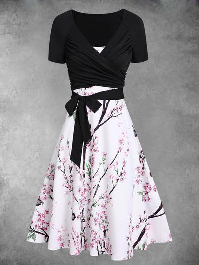 Women's Summer Floral Print Two-Piece Dress