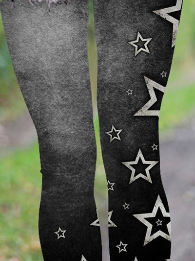 Shining Starry Casual Print Leggings
