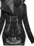 Women's Black Cat Dark Casual Sweatshirt