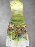 Women's Sloth Forest Artistic Maxi Dress