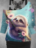 Women's Sloth Floral Two Piece Suit Top