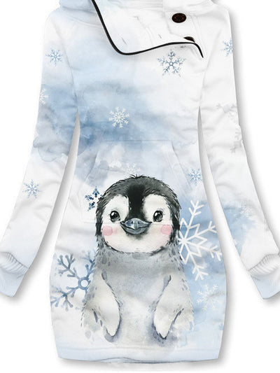 Women's Winter Penguin Snowflake Casual Sweatshirt