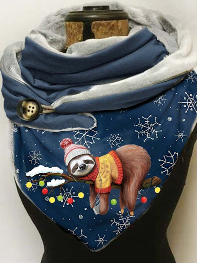 Winter Sloth Pattern Casual Scarves and Shawls
