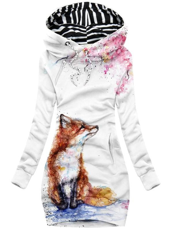 Women's Fox Art Casual Sweatshirt