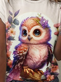 Wisteria Owl Art T-shirt