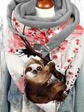 Women's Sloth Art Print Casual Scarf