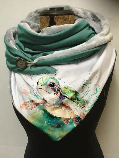 Cute Turtle Casual Print Scarf