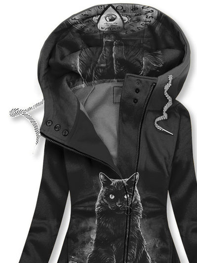 Women's Black Cat Dark Casual Sweatshirt