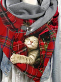Cat print casual scarves and shawls