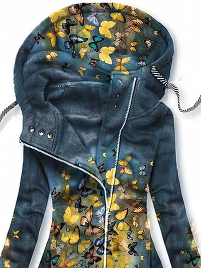 Women's Butterfly Art Cardigan Casual Sweatshirt