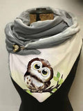 Women's Owl Art Casual Wrap Scarf