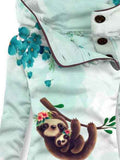 Women's Flower Sloth Art Pattern Hooded Sweatjacke