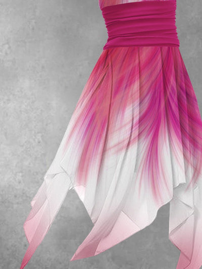Women's Feather Artistic Design Maxi Dress