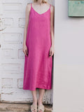 Women’s Linen V-Neck Slip Dress