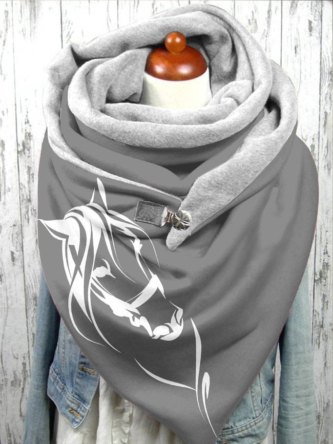 Women's Simple Horse Thermal Scarf