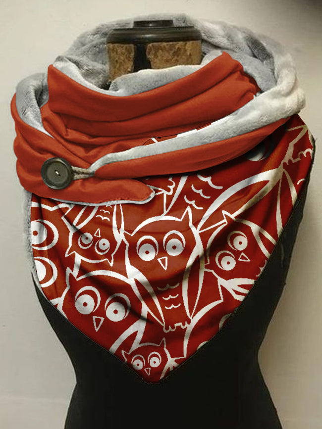 Flat And Simple Owl Print Casual Scarf Shawl