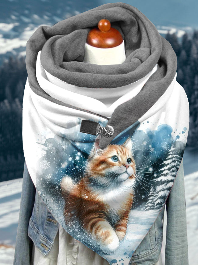 Cat Art Print Casual Scarf Shawl