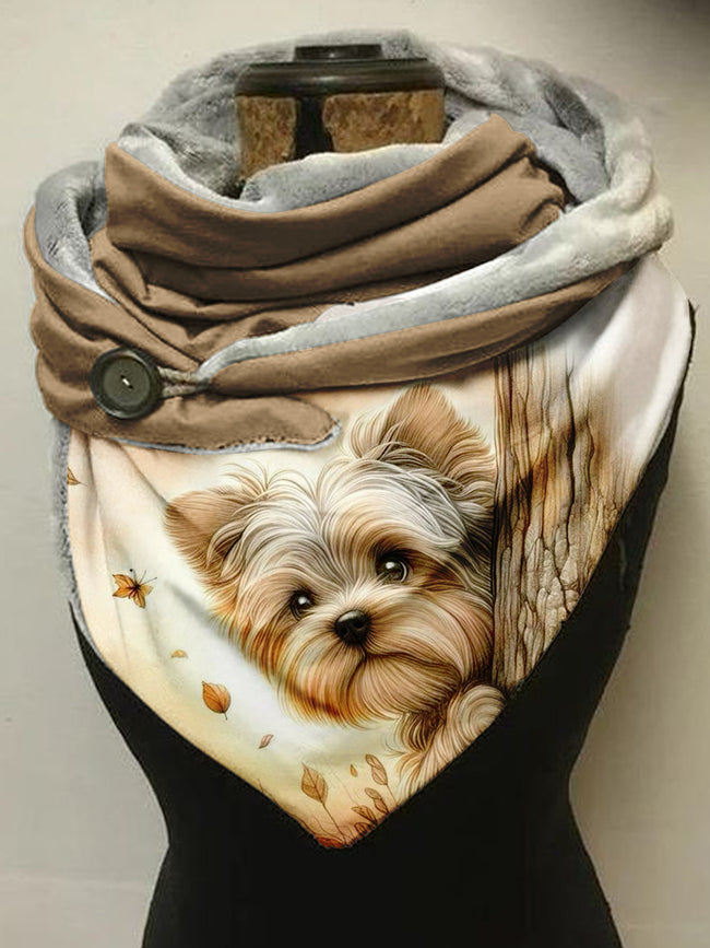 Cute Dog Animal Print Scarf and Shawl