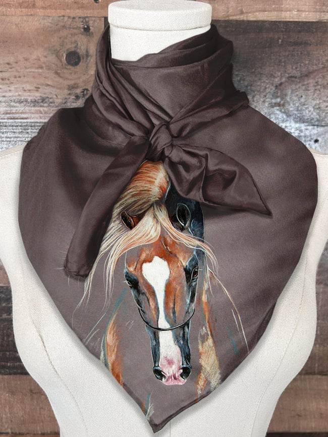 Horse Casual Print Wild Rag