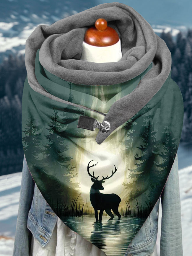 Deer Art Print Casual Scarf Shawl