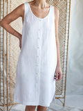 Women’s Linen Sleeveless Button Dress