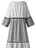 Women's Retro Striped Plaid Casual Dress