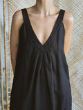 Women’s Linen Deep V-Neck Sleeveless Dress