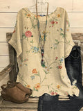 Women'S Floral Print Casual Crew Neck Top