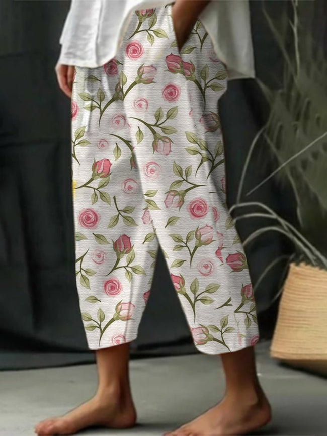 Women'S Floral Print Casual Pants