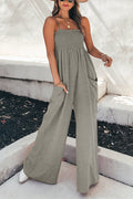 Women’s Solid Color Stay A While Gauze Casual Jumpsuit Grey / S