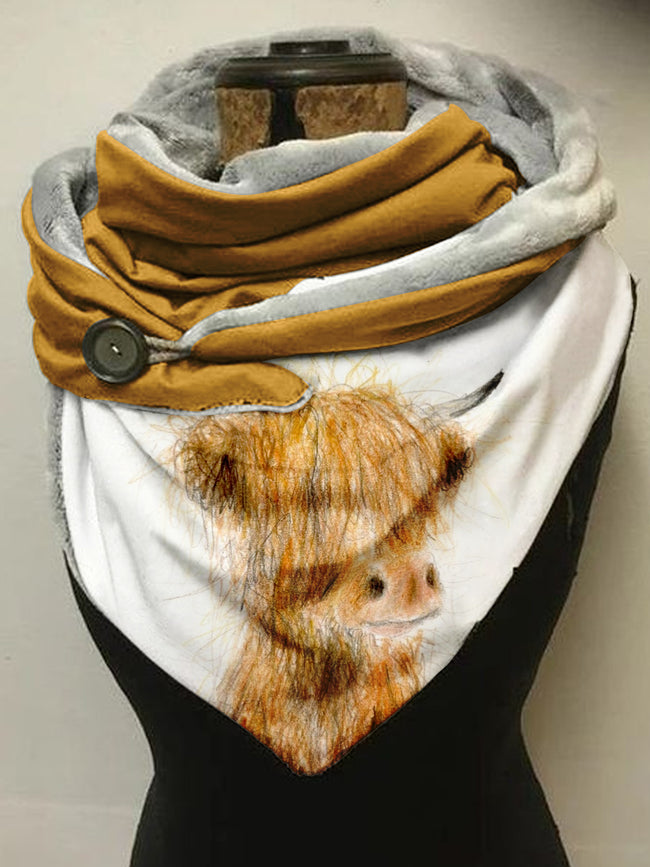 Highland Cattle Animal Print Scarf and Shawl