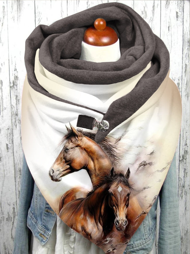 Horse Art Print Scarf and Shawl