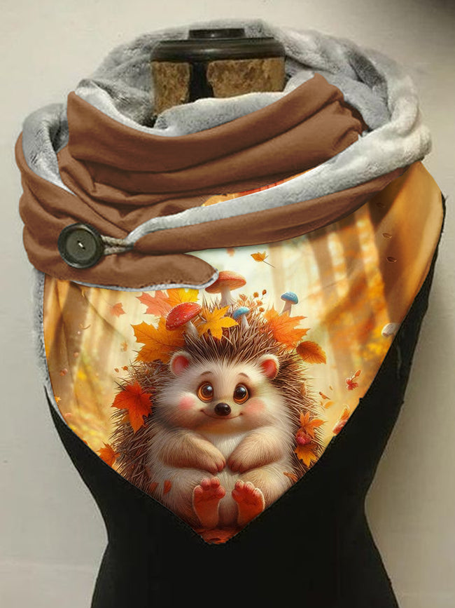 Hedgehog Animal Print Scarf and Shawl