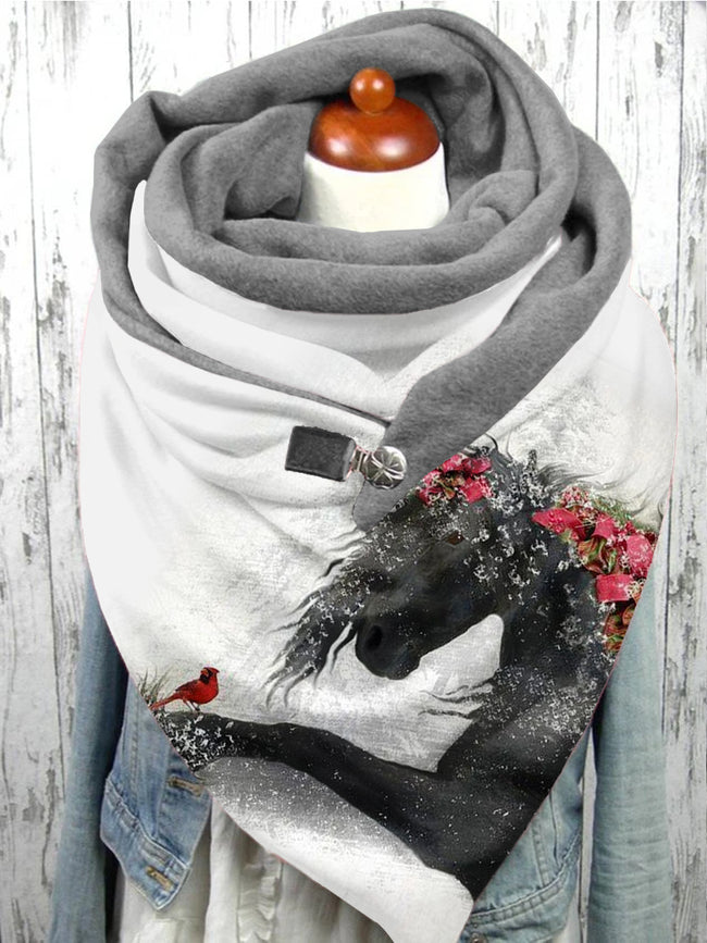 Flower Horse Casual Scarf and Shawl