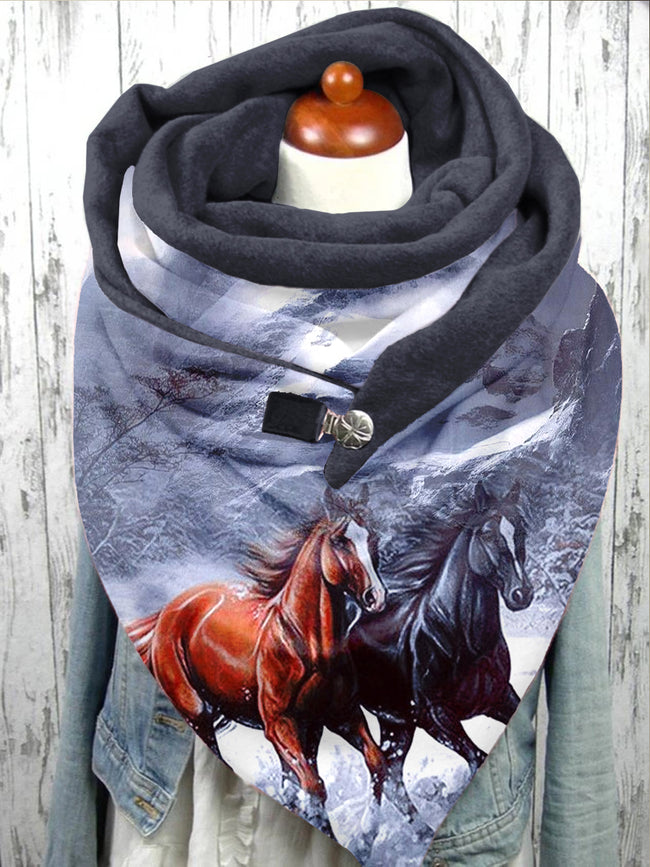 Horse Art Print Scarf and Shawl