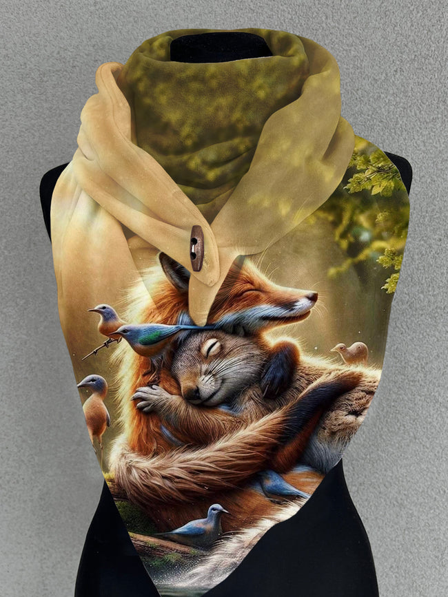 Fox Rabbit Art Casual Scarf and Shawl