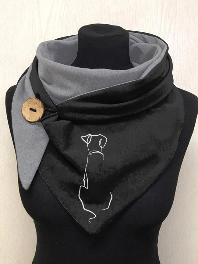 Silhouette Dog Art Casual Scarf Shawl