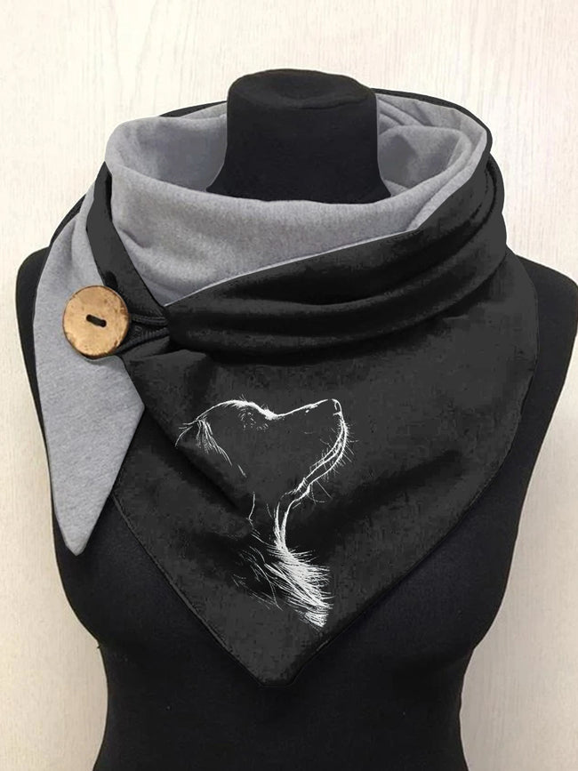 Silhouette Dog Art Casual Scarf Shawl