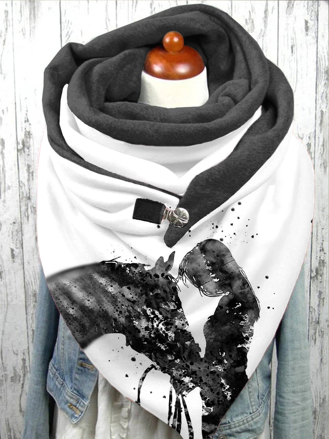 Horse Girl Art Print Scarf and Shawl