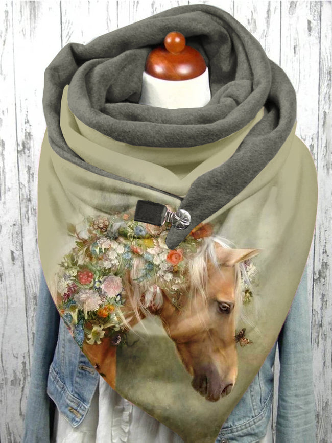 Flower Horse Casual Scarf and Shawl