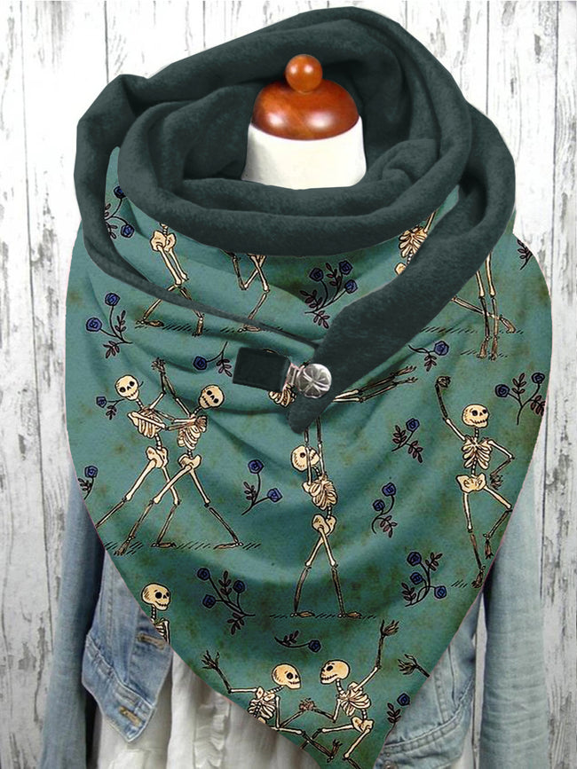 Funny Skull Print Casual Scarf Shawl