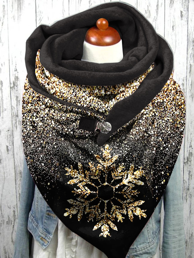 Glitter Snowflake Print Casual Scarf Shawl