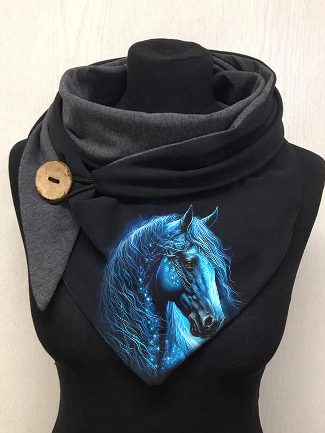 Horse Art Winter Casual Wrap Scarf