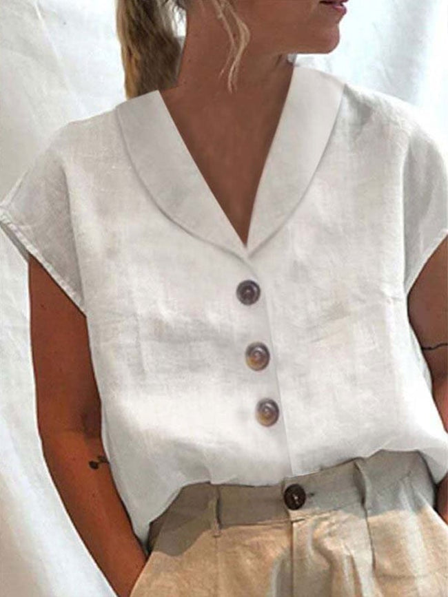 Women’s Elegant Button Down Collar Shirt White / S