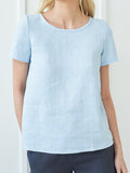 Women's linen short sleeve top