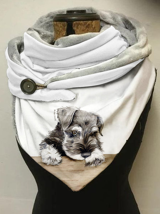 Dog Art Print Casual Scarf Shawl