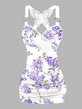 Women’s Butterfly Lace Design Printed Casual Tank Top Colorful / S