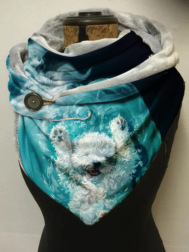 Dog Art Print Casual Scarf Shawl