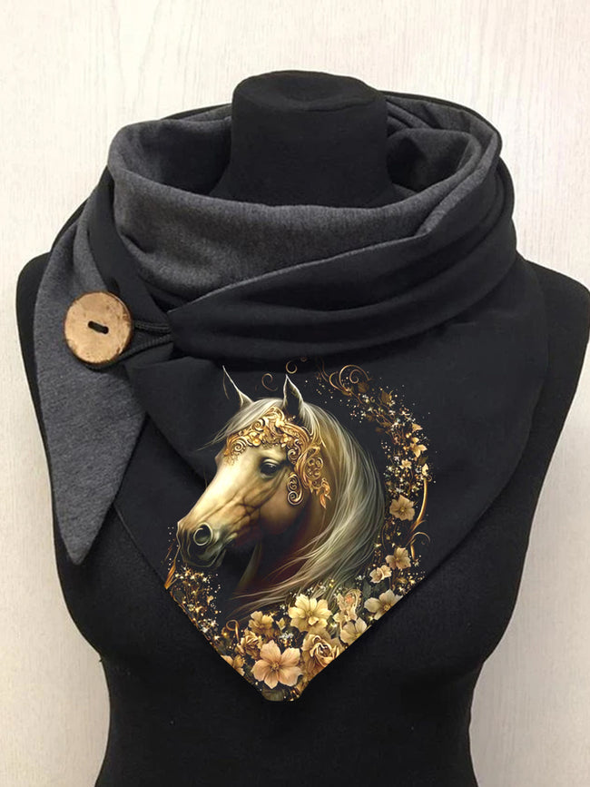 Flower Horse Casual Scarf and Shawl